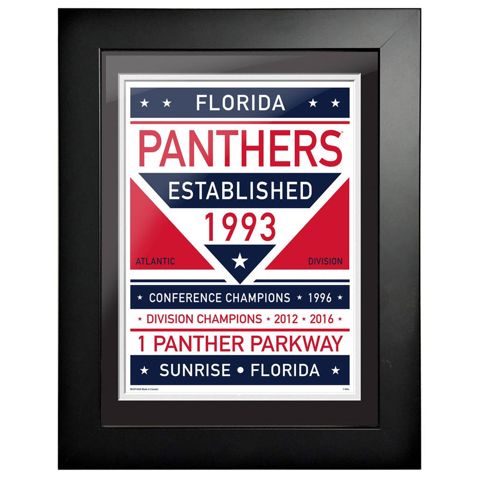 Florida Panthers 12 x 16 Dual Tone Framed Sign