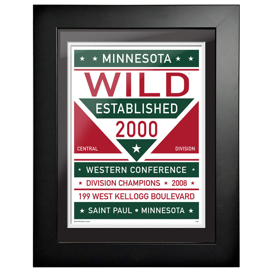 Minnesota Wild 12 x 16 Dual Tone Framed Sign