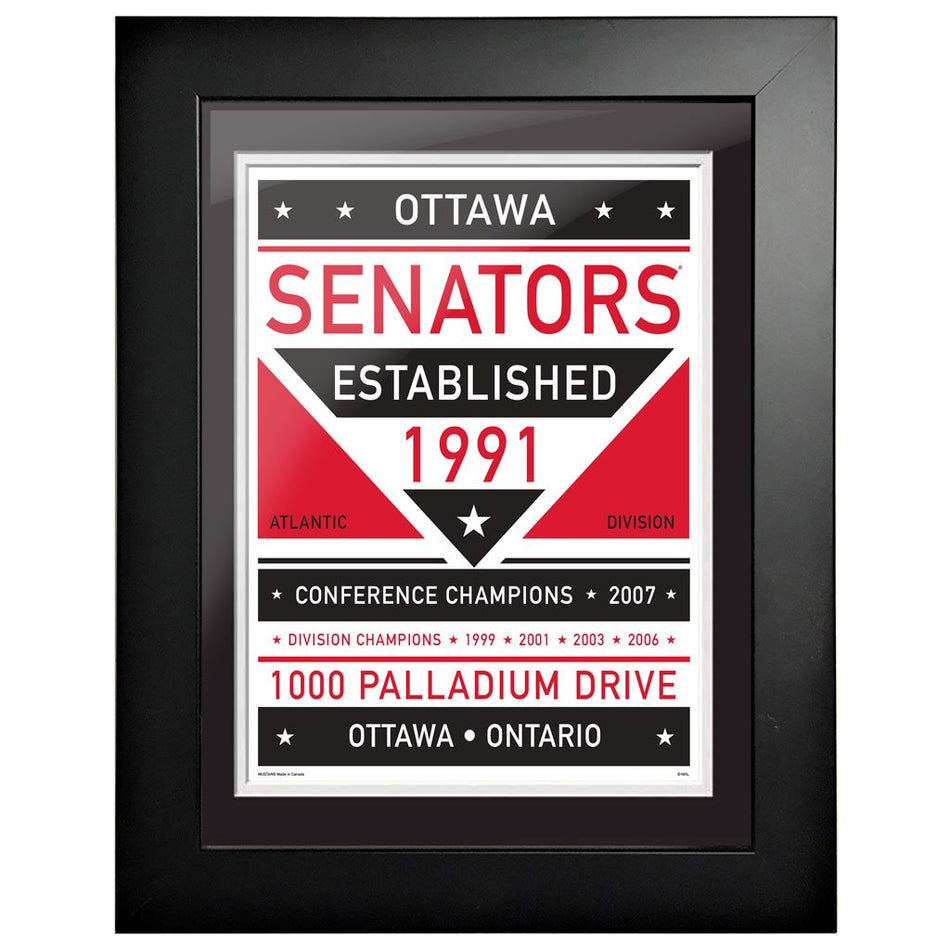 Ottawa Senators 12x16 Dual Tone Framed Artwork