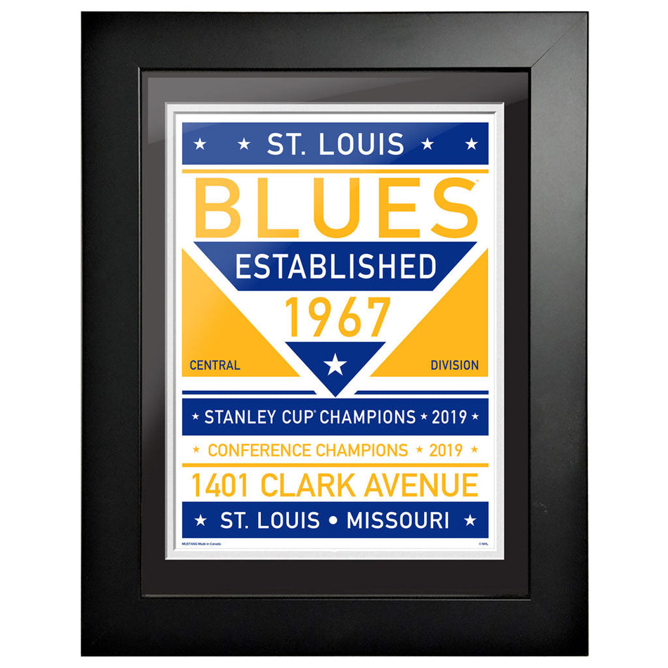 St. Louis Blues 12 x 16 Dual Tone Framed Sign