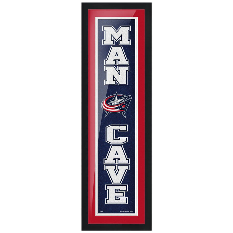 Columbus Blue Jackets 6x22 Man Cave Framed Sign