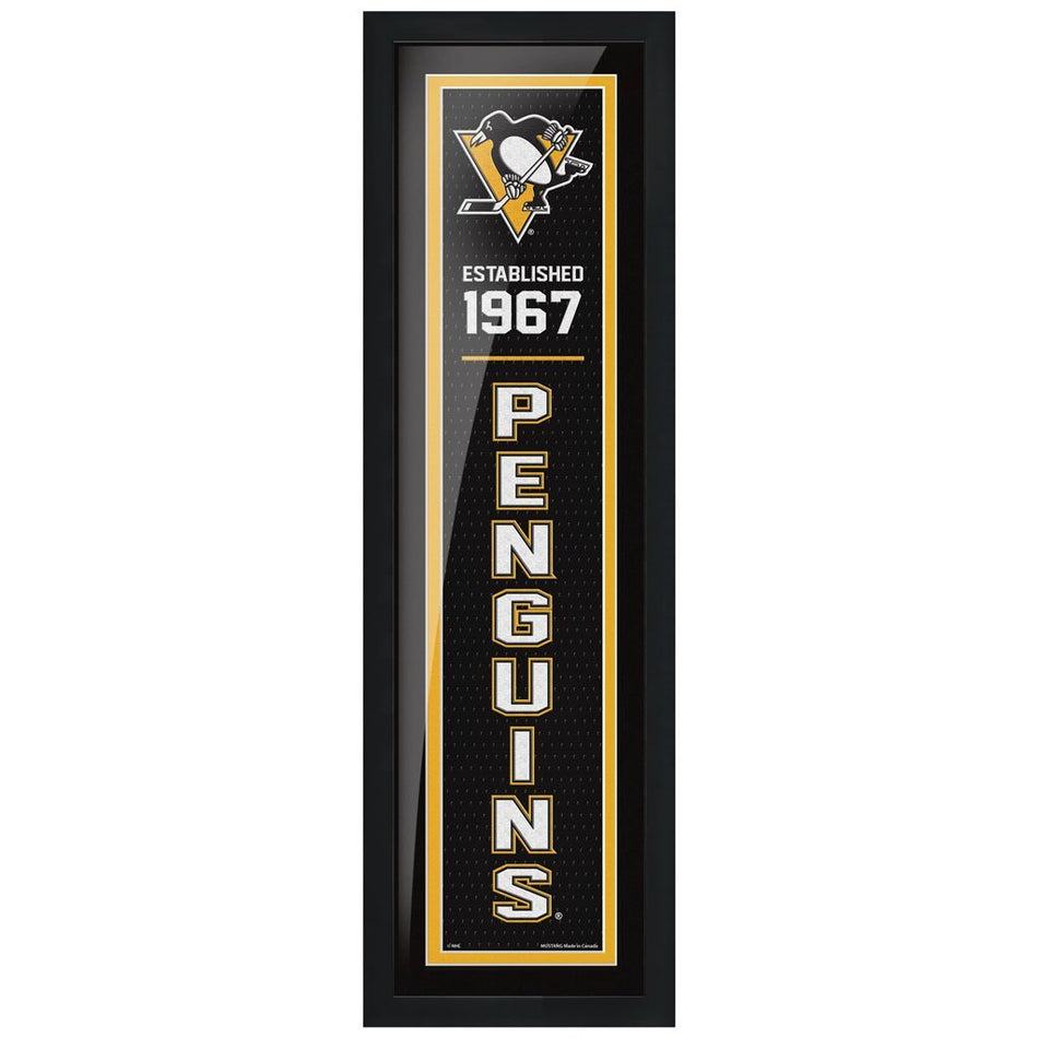 Pittsburgh Penguins 6" x 22" Established Framed Sign