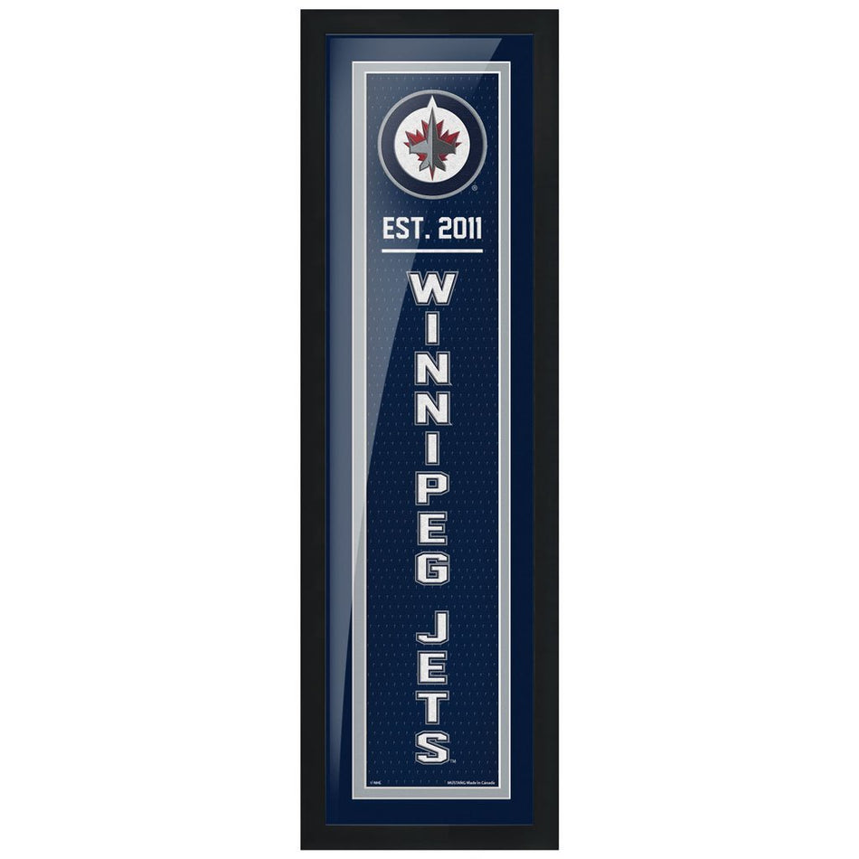 Winnipeg Jets 6" x 22" Established Framed Sign