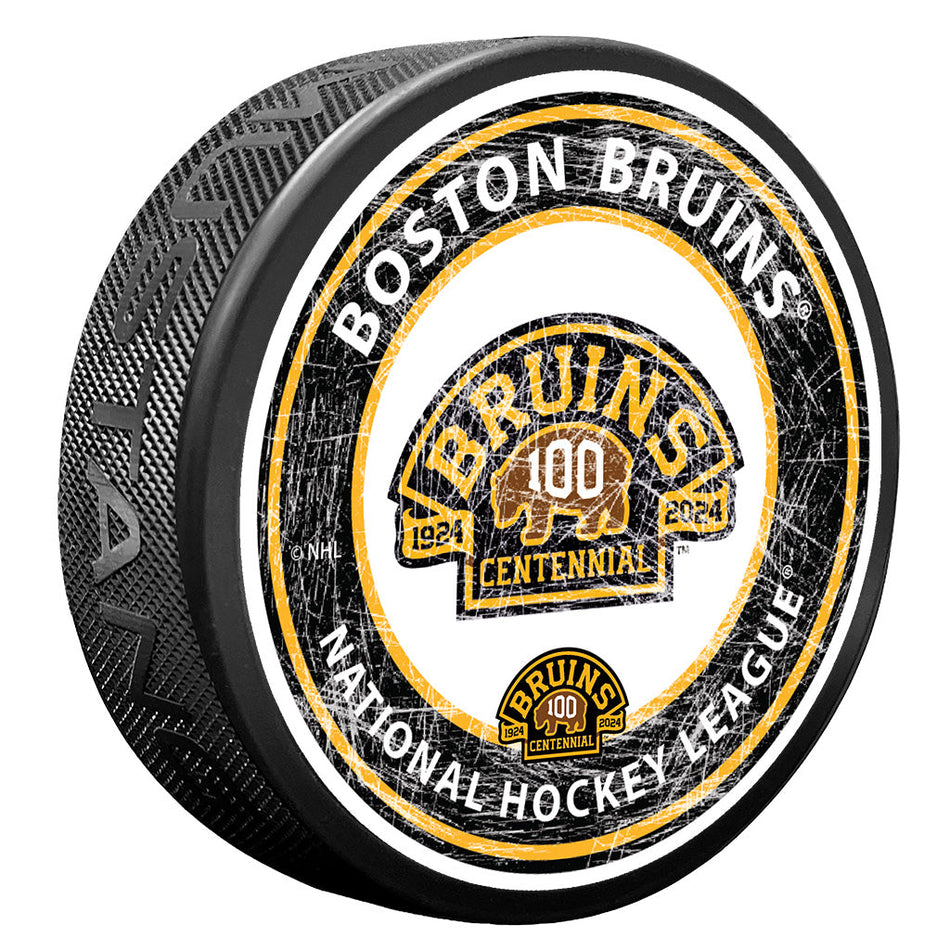 Boston Bruins 100th Anniversary Center Ice Puck