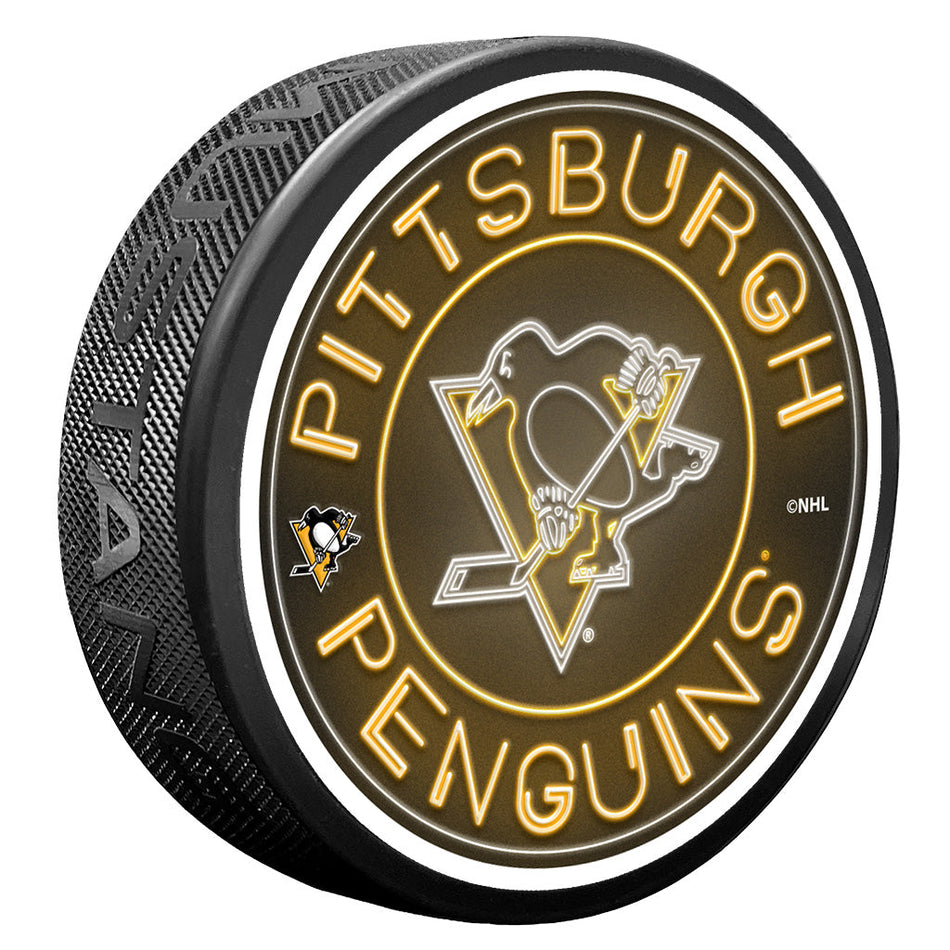 Pittsburgh Penguins Puck - Neon