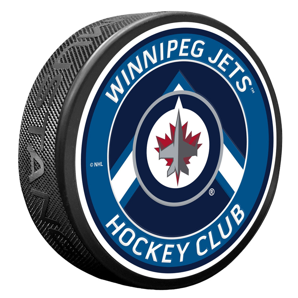 Winnipeg Jets Puck - Chevron Banner
