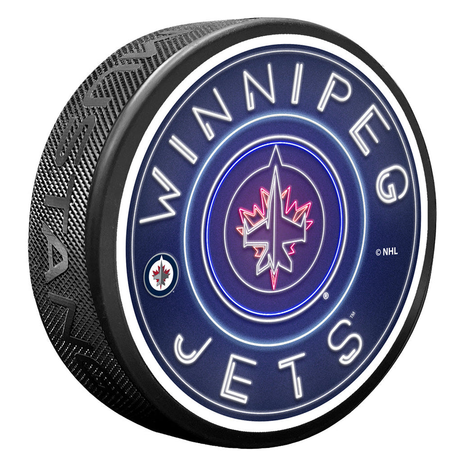Winnipeg Jets Puck - Neon