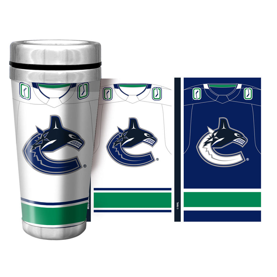 Vancouver Canucks Travel Mug - 16 oz. Jersey Full Wrap