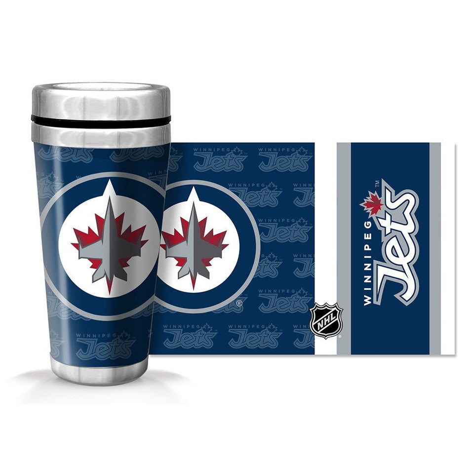 Winnipeg Jets Travel Mug - 16 oz Full Wrap Wallpaper
