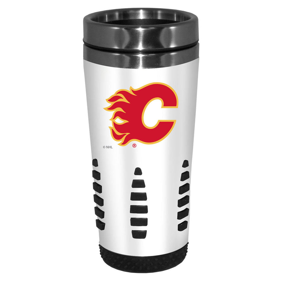 Calgary Flames Travel Mug - 16 oz White Huntsville