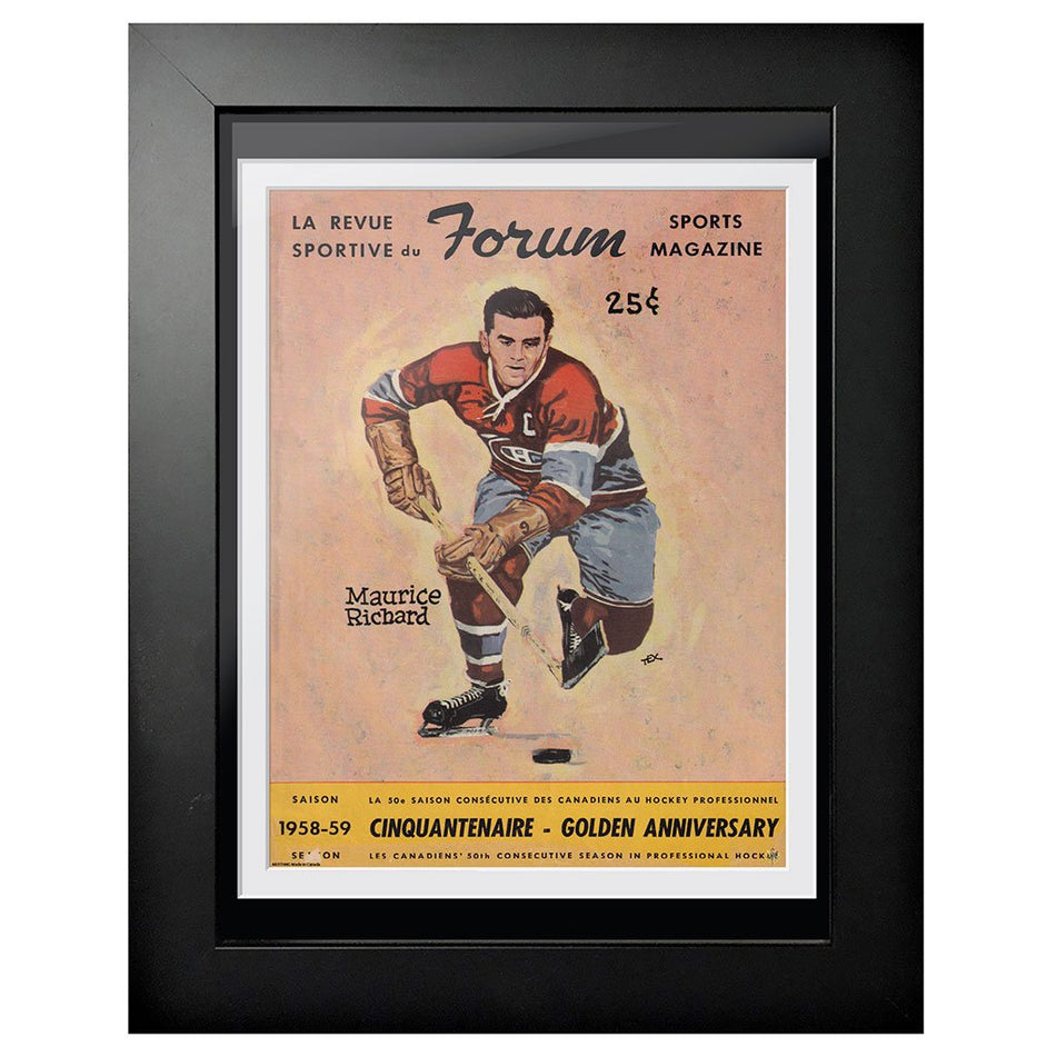 Montreal Canadiens Program Cover - Maurice "Rocket" Richard at the Forum