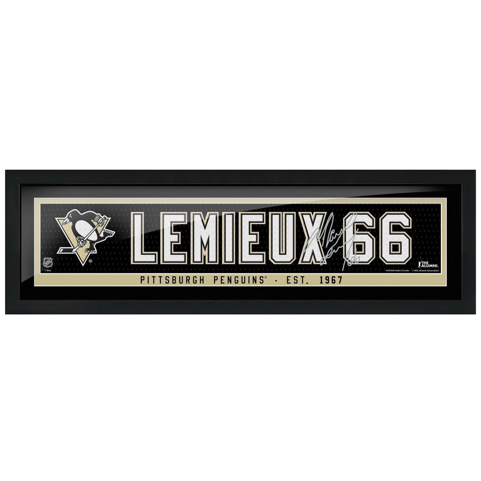 Pittsburgh Penguins Mario Lemieux Frame - 6" x 22" Name Bar with Replica Autograph