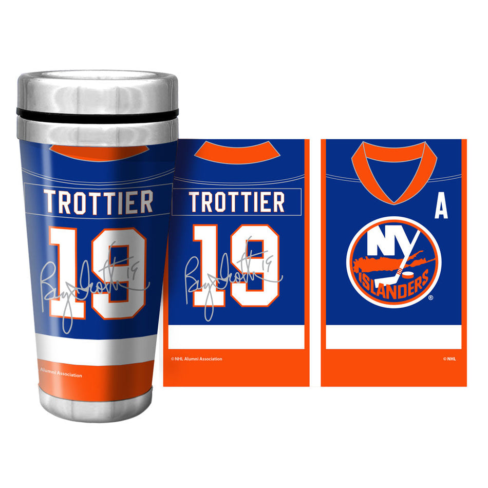New York Islanders Bryan Trottier Travel Mug - Full Wrap Replica Signature