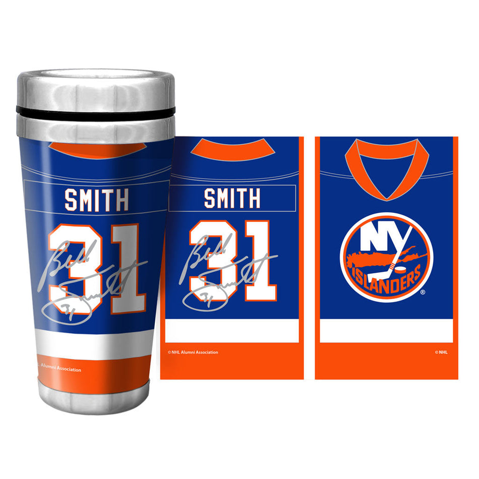 New York Islanders Billy Smith Travel Mug - Full Wrap Replica Signature