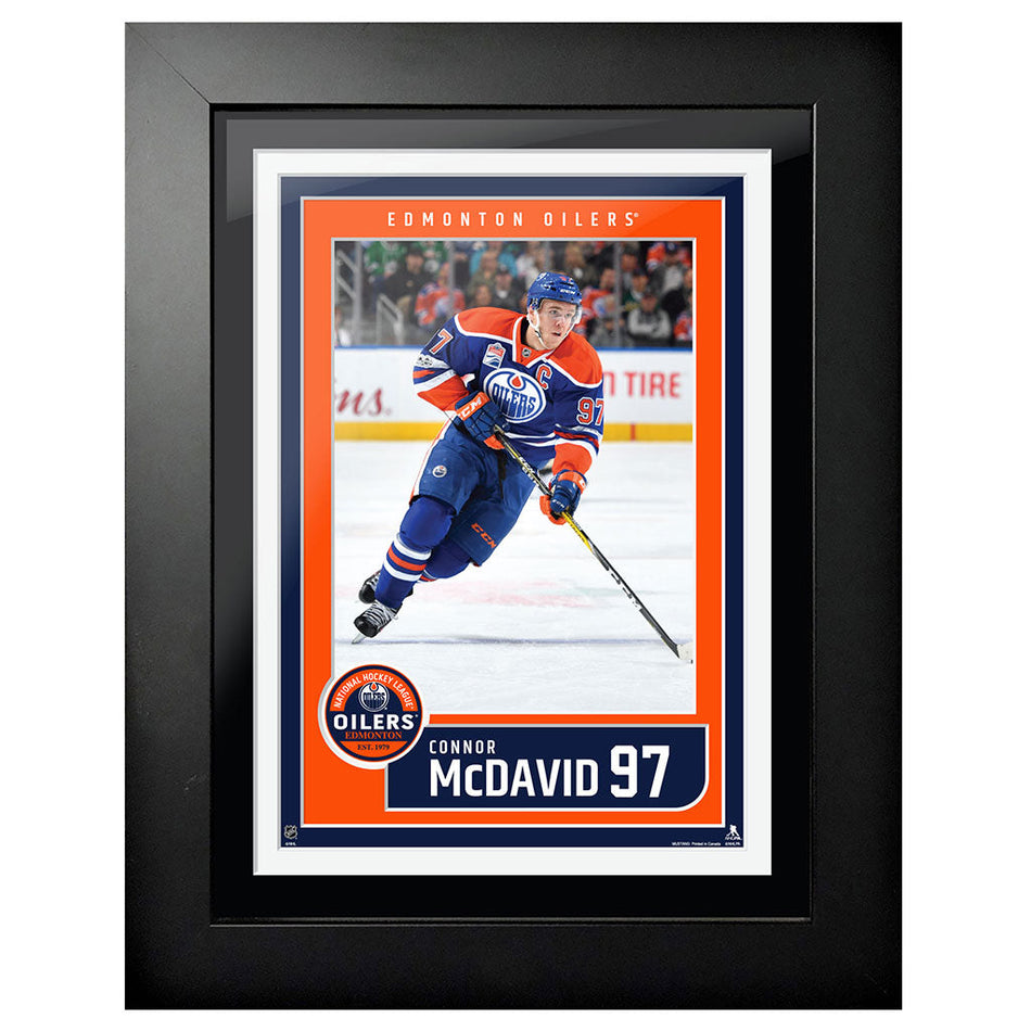 Edmonton Oilers Connor McDavid Frame - 12" x 16" Home Jersey Block Design