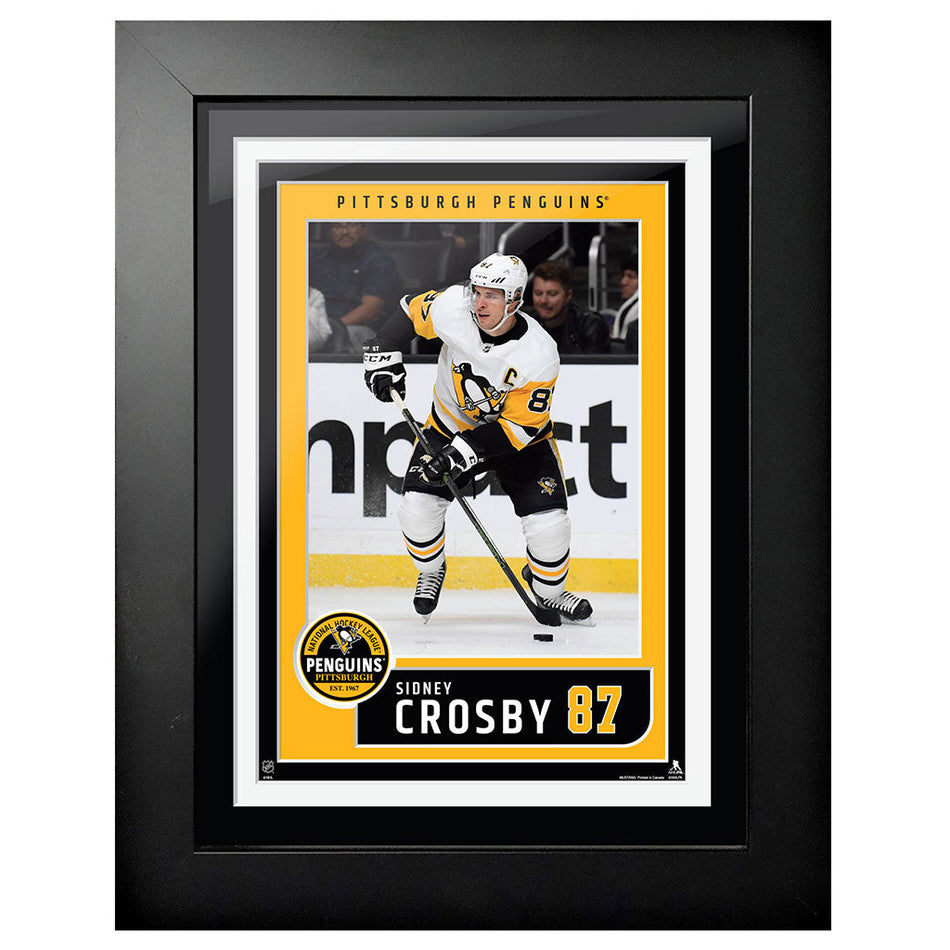 Pittsburgh Penguins Sidney Crosby Frame - 12" x 16" Away Jersey Block Design