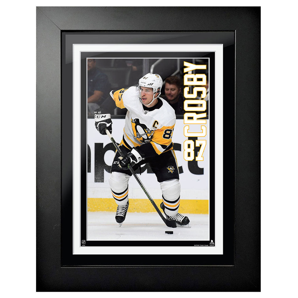 Pittsburgh Penguins Sidney Crosby Frame - 12" x 16" Away Jersey Vertical Design