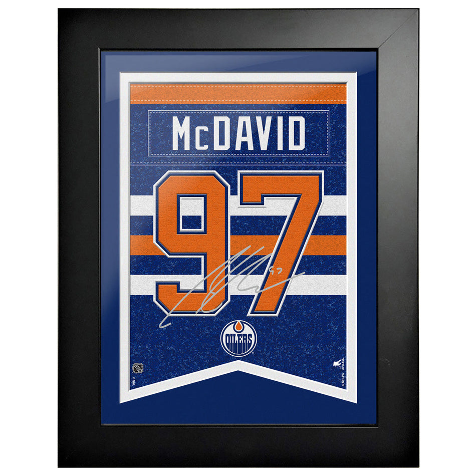 Edmonton Oilers Connor McDavid Frame - 12" x 16" Number with Replica Autograph