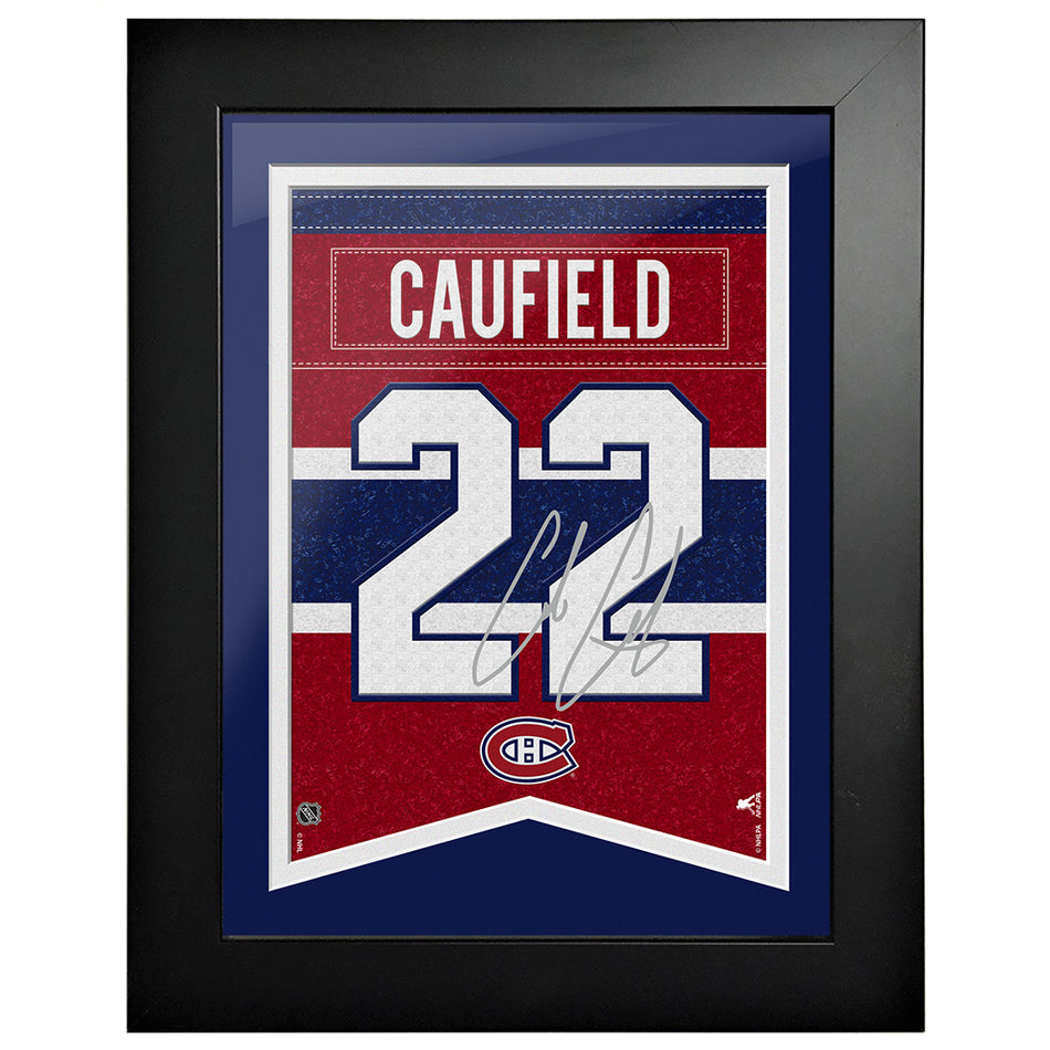 Montreal Canadiens Caufield Framed Player Number with Replica Autograph