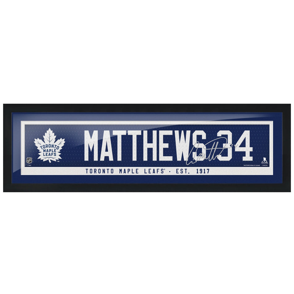 Toronto Maple Leafs Auston Matthews Frame - 6" x 22" Name Bar with Replica Autograph
