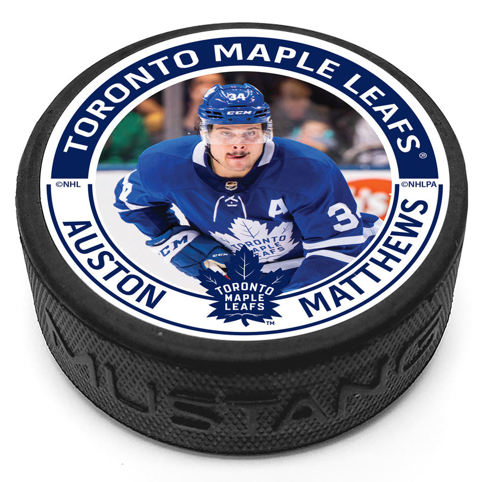 Auston Matthews Puck - Toronto Maple Leafs Player Photo