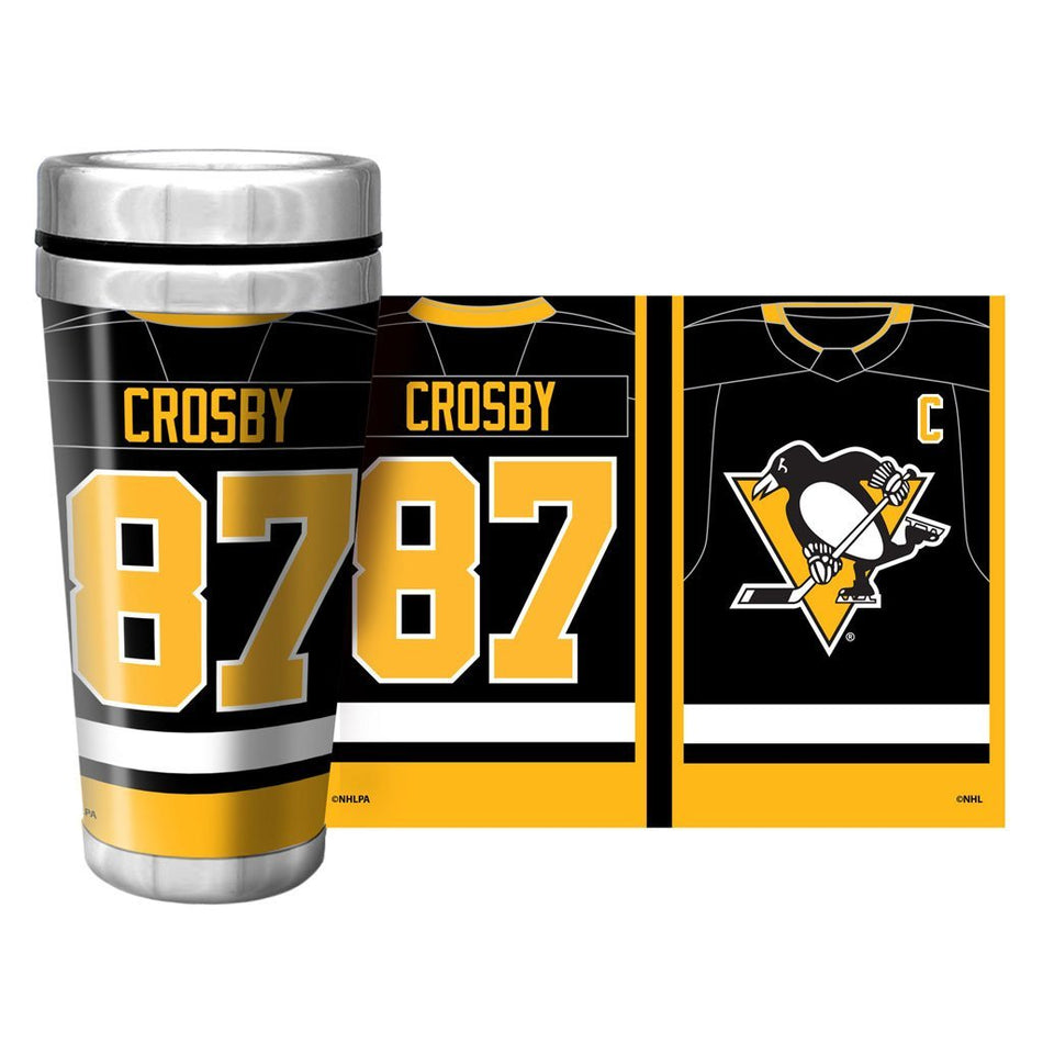 Pittsburgh Penguins Sidney Crosby Travel Mug - 16 oz Full Wrap Replica Signature