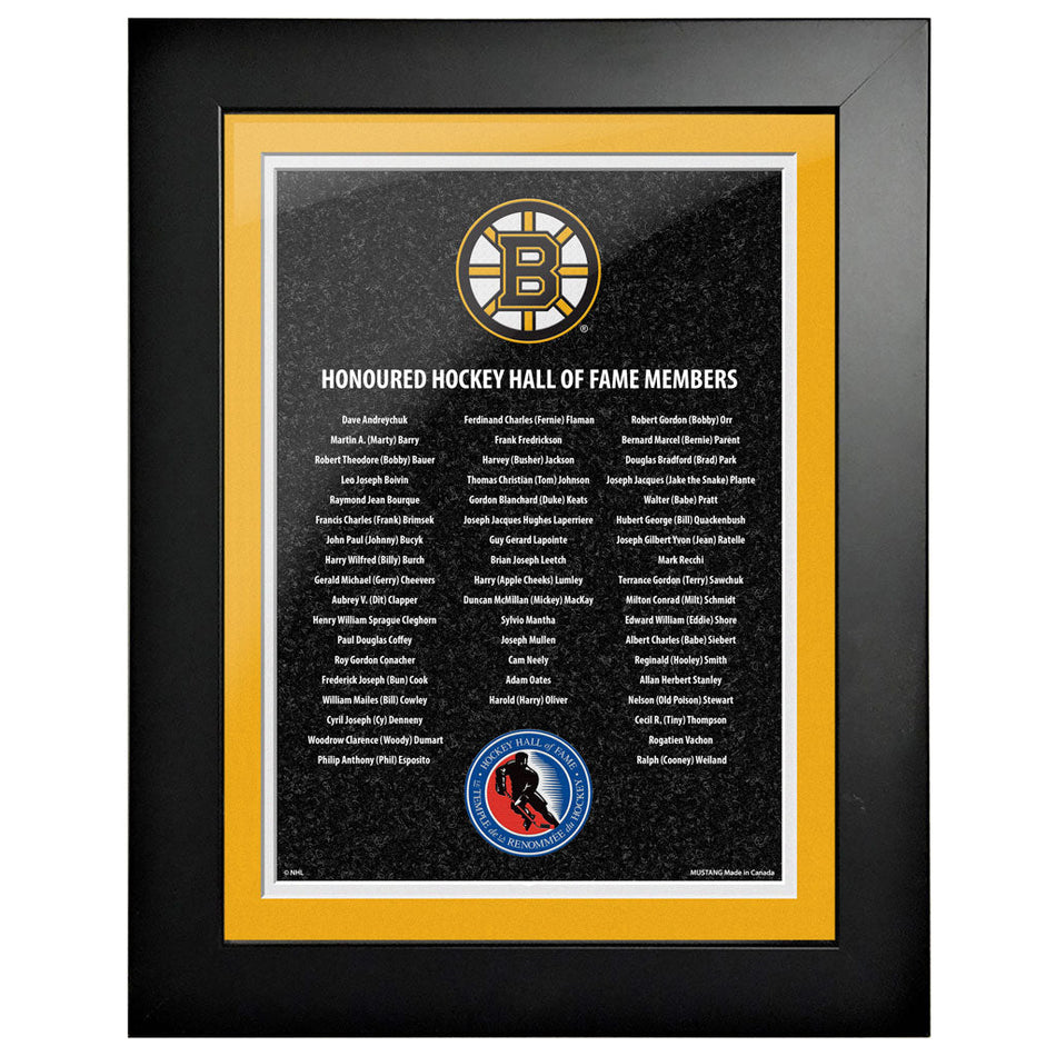 HHOF 12X16 Pic Frame Honoured Members-Boston Bruins