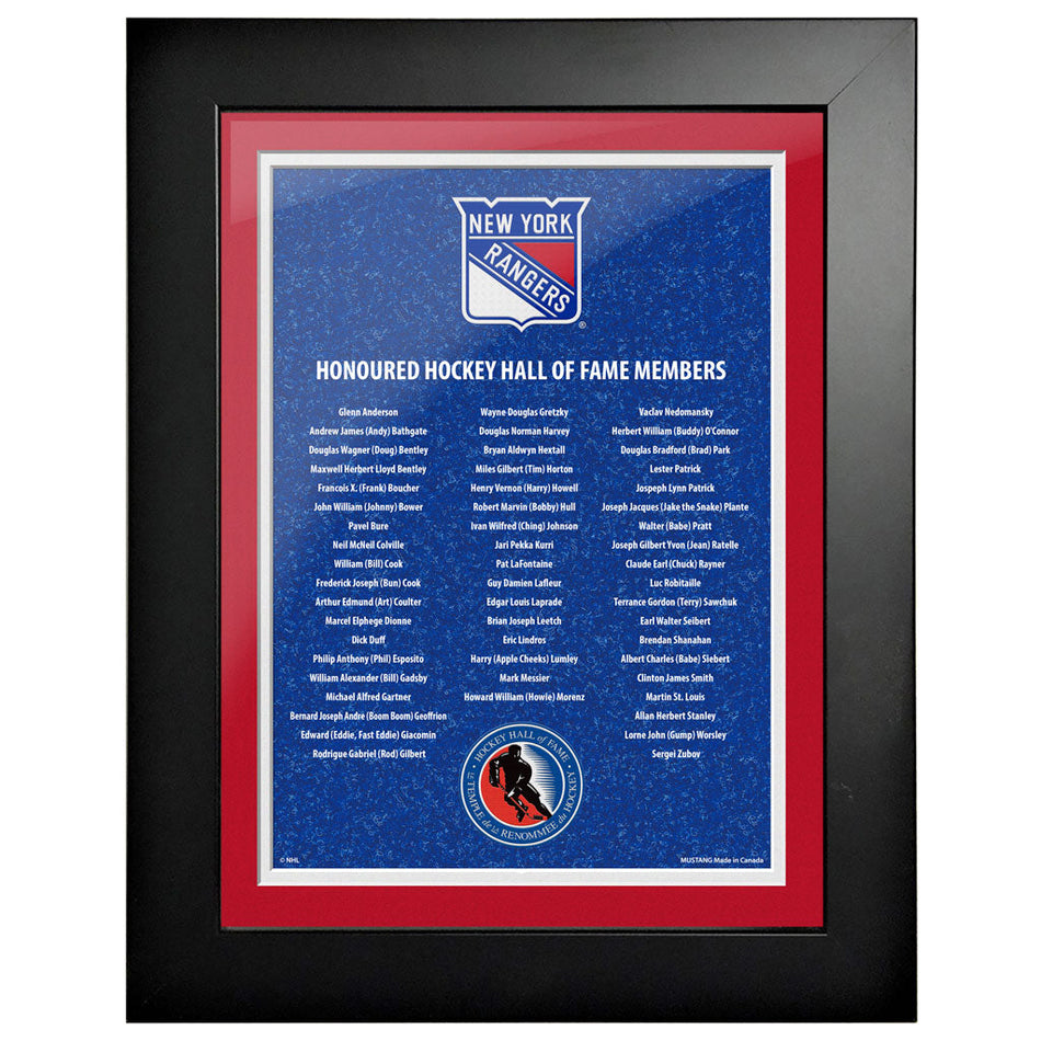 HHOF 12X16 Pic Frame Honoured Members-New York Rangers