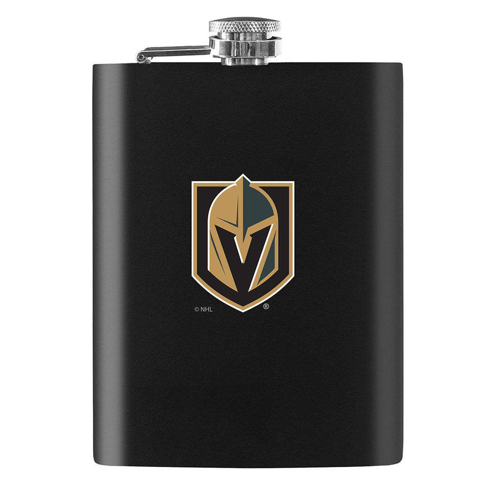 Vegas Golden Knights Flask - 8oz Black Embossed